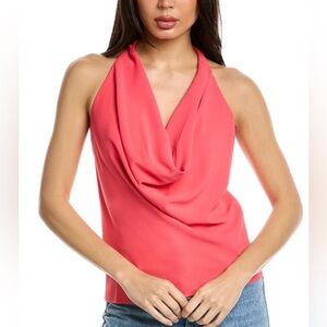 A.L.C Dixon Draped Halterneck in rose wine pink 8